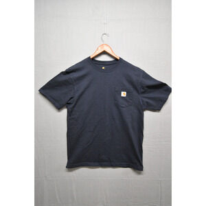 Carhartt Men’s Medium Pocket T-Shirt Navy Blue Original Fit Workwear Tee